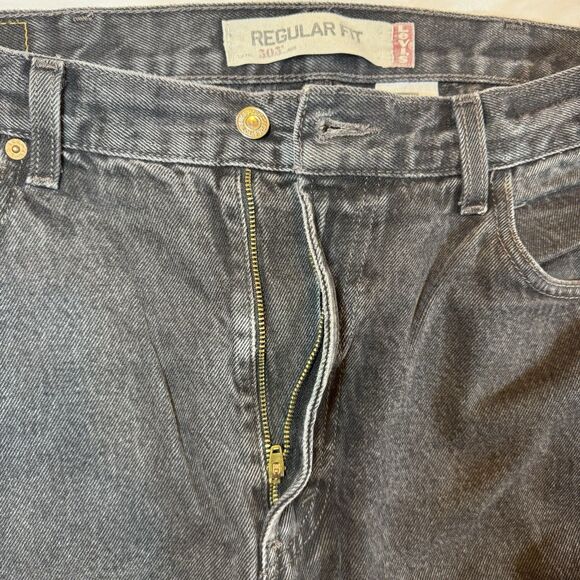 Vintage Levis 505 Jeans Mens 38x30 Black Gray Y2K Straight Red Tag - Picture 3 of 16